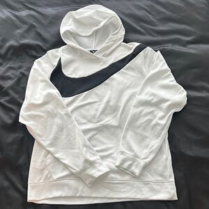 Nike White Swoosh Hoodie